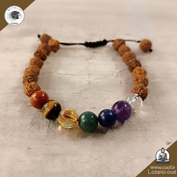 دستبند هفت چاکرا رودراکشا www.coof.ir