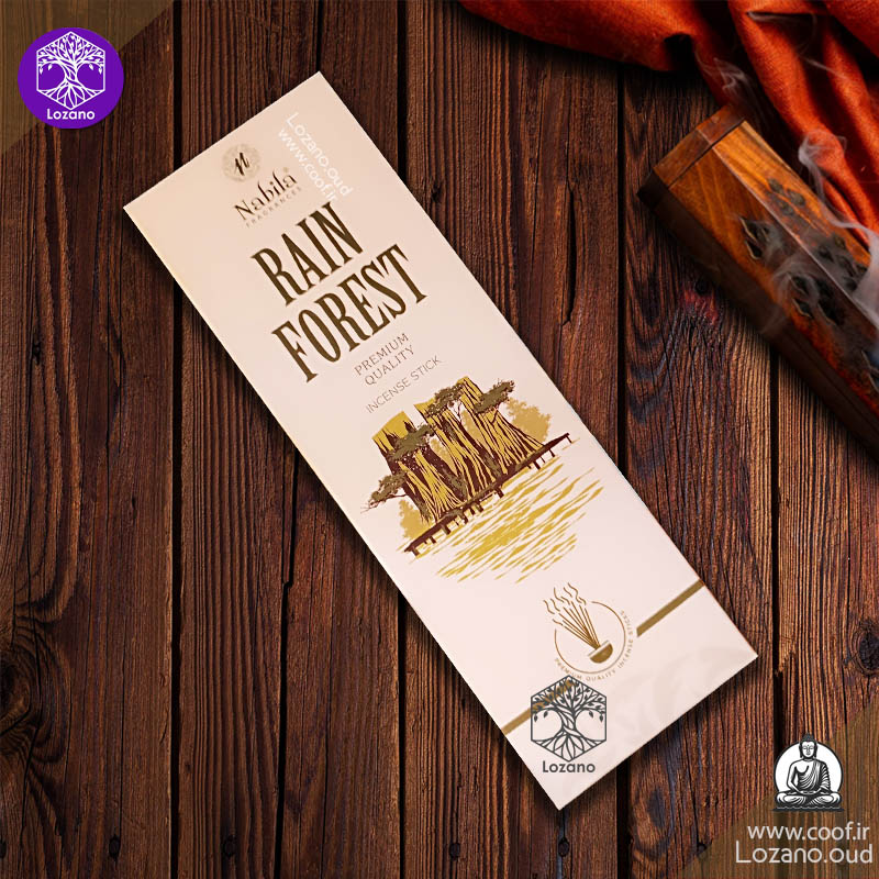عود طبیعی Rain Forest Nabila با رایحه جنگلی و بسته ۹۰ گرمی-www.coof.ir